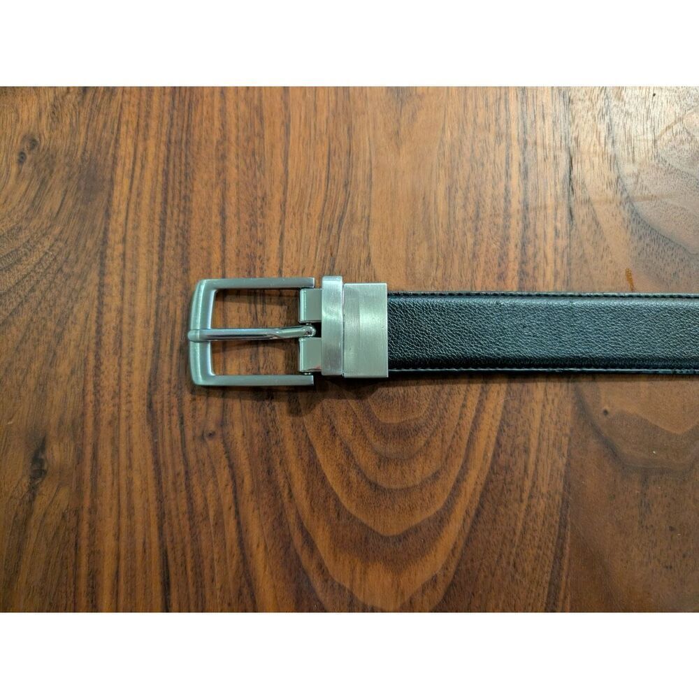 Men's Black Adjustable Silvertone Buckle Casual Classic Dress Belt Small